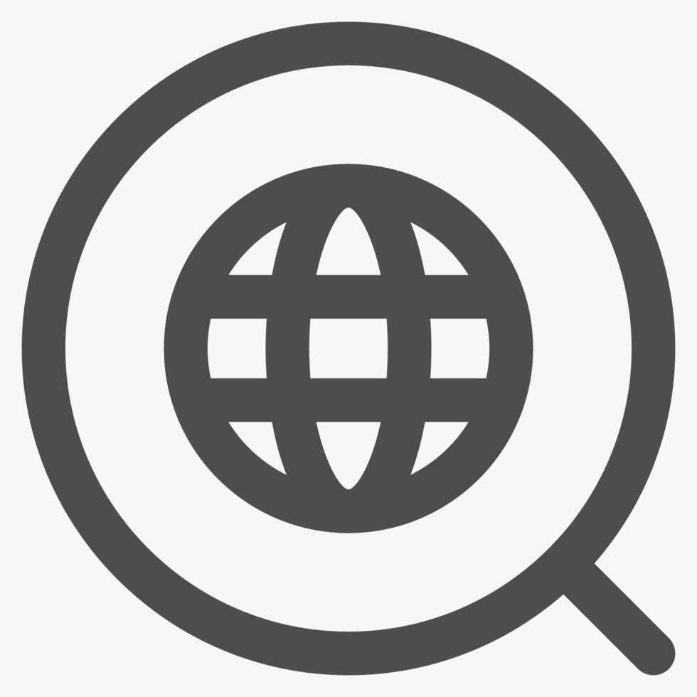 globe and magnifying, magnifying glass symbol and tools vector