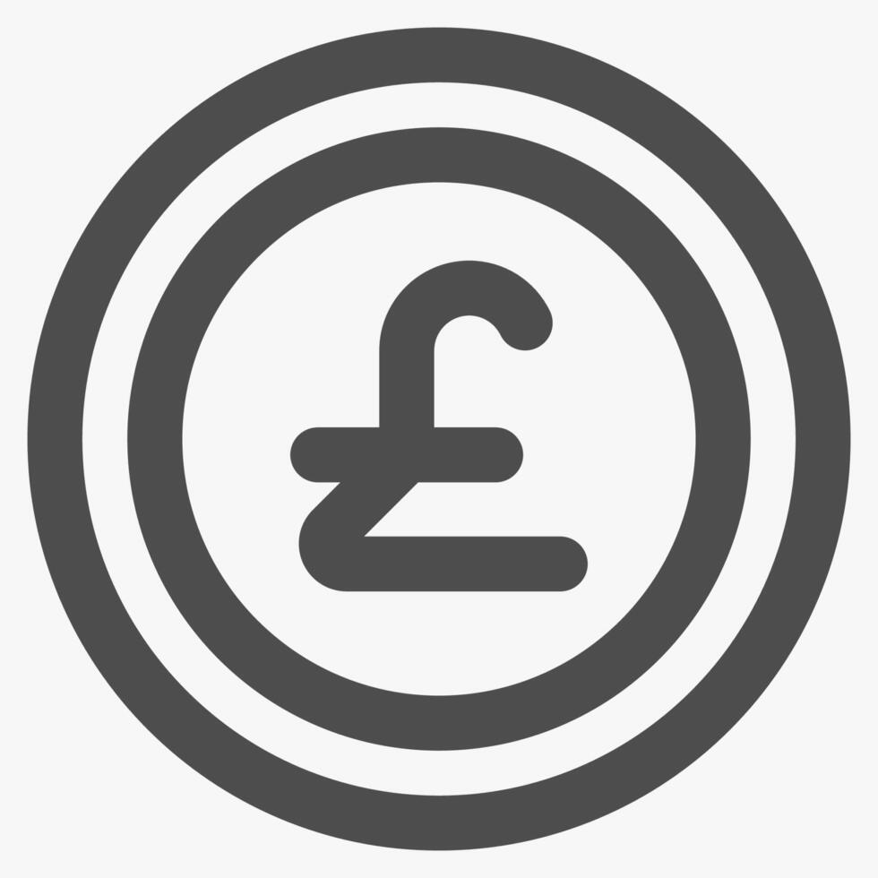 pound sterling currency, banking and business icons vector