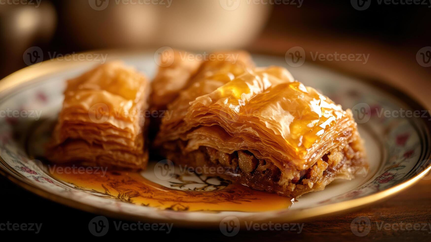A plate with some baklava on it photo