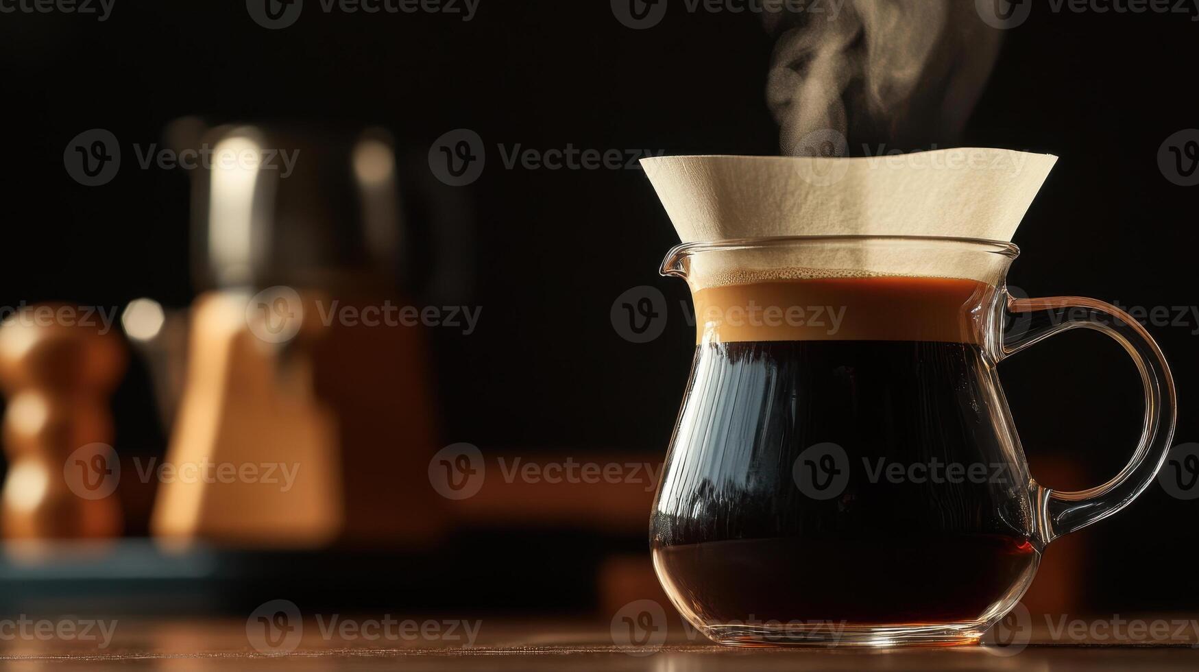 A coffee pot with steam coming out of it photo