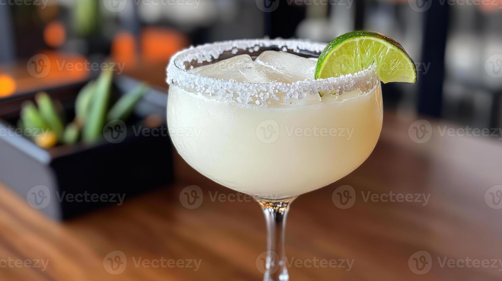 A margarita with a lime slice on top photo
