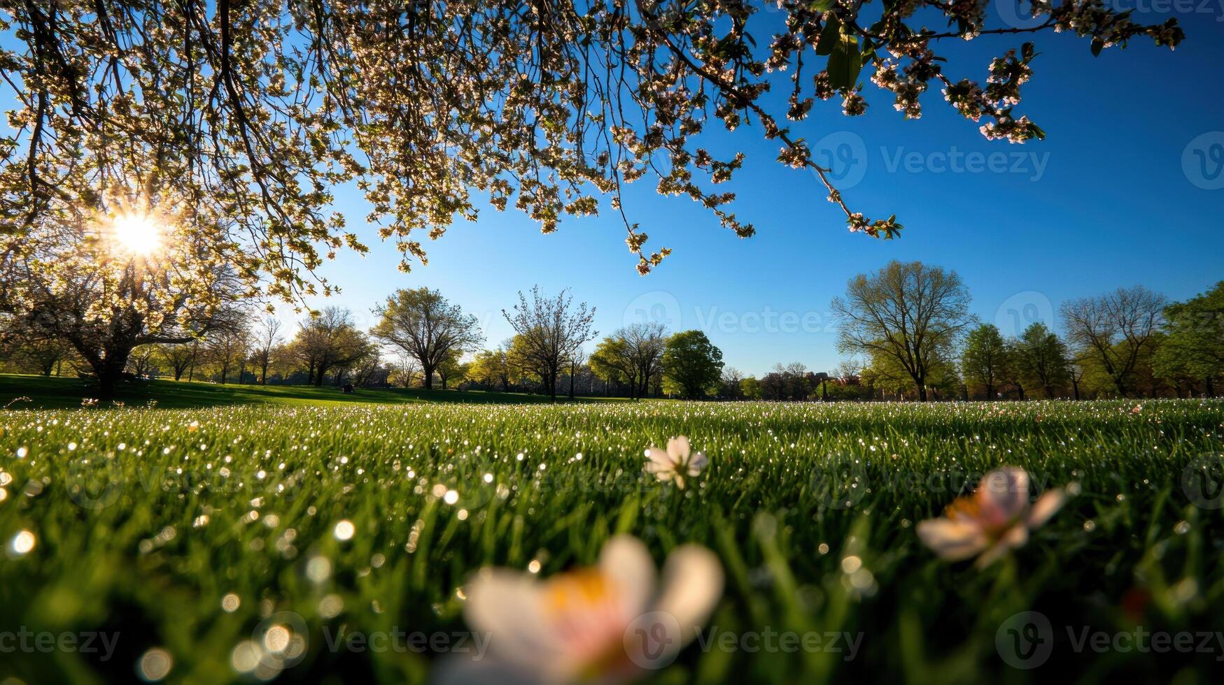 Spring flowers in the park photo