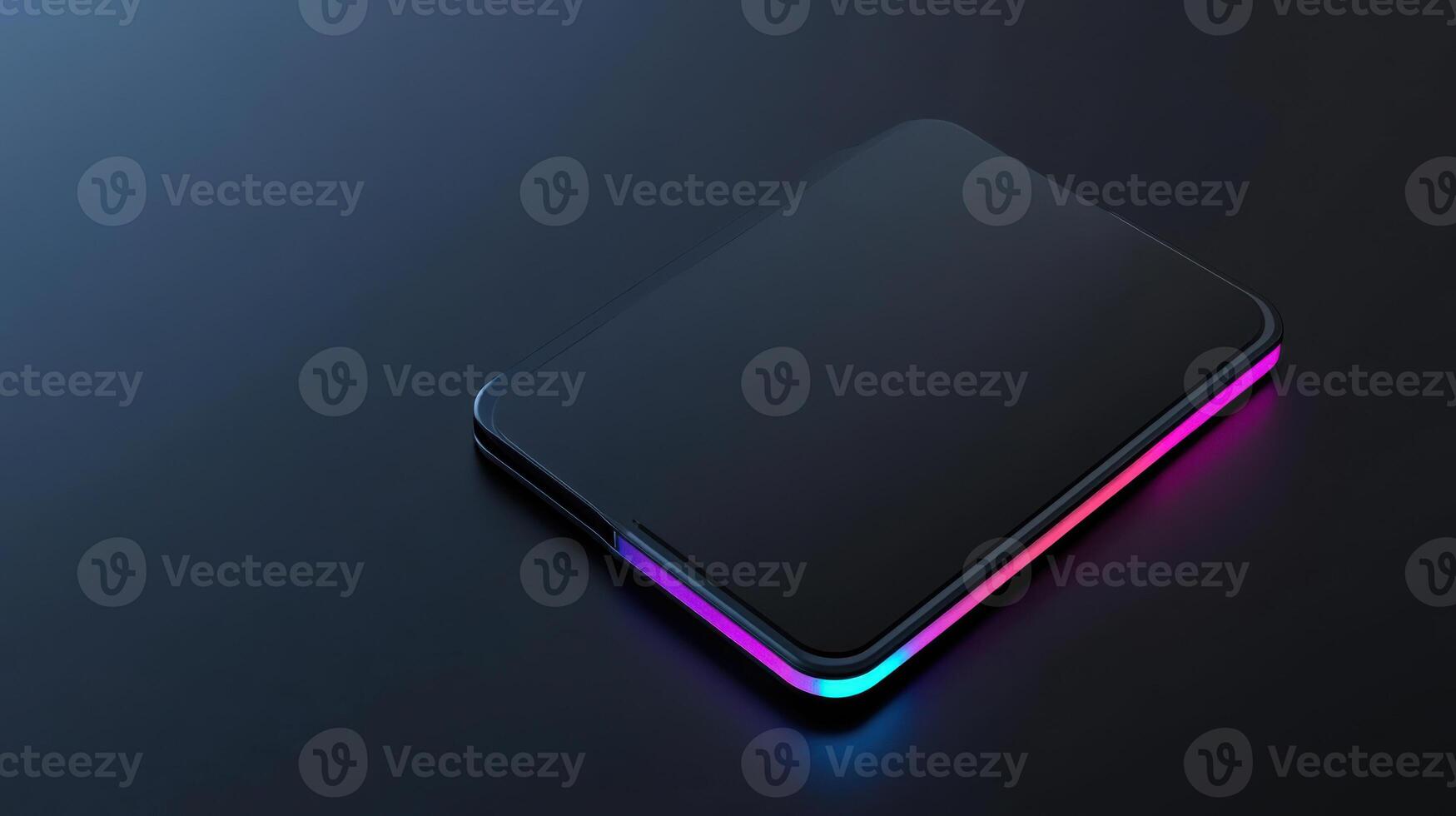 A black phone with colorful lights on it photo