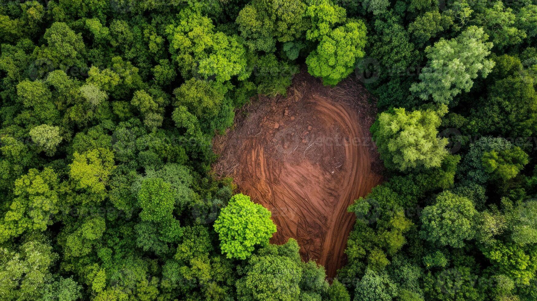once thriving forest now reduced to wasteland, showcasing deforestation impact photo