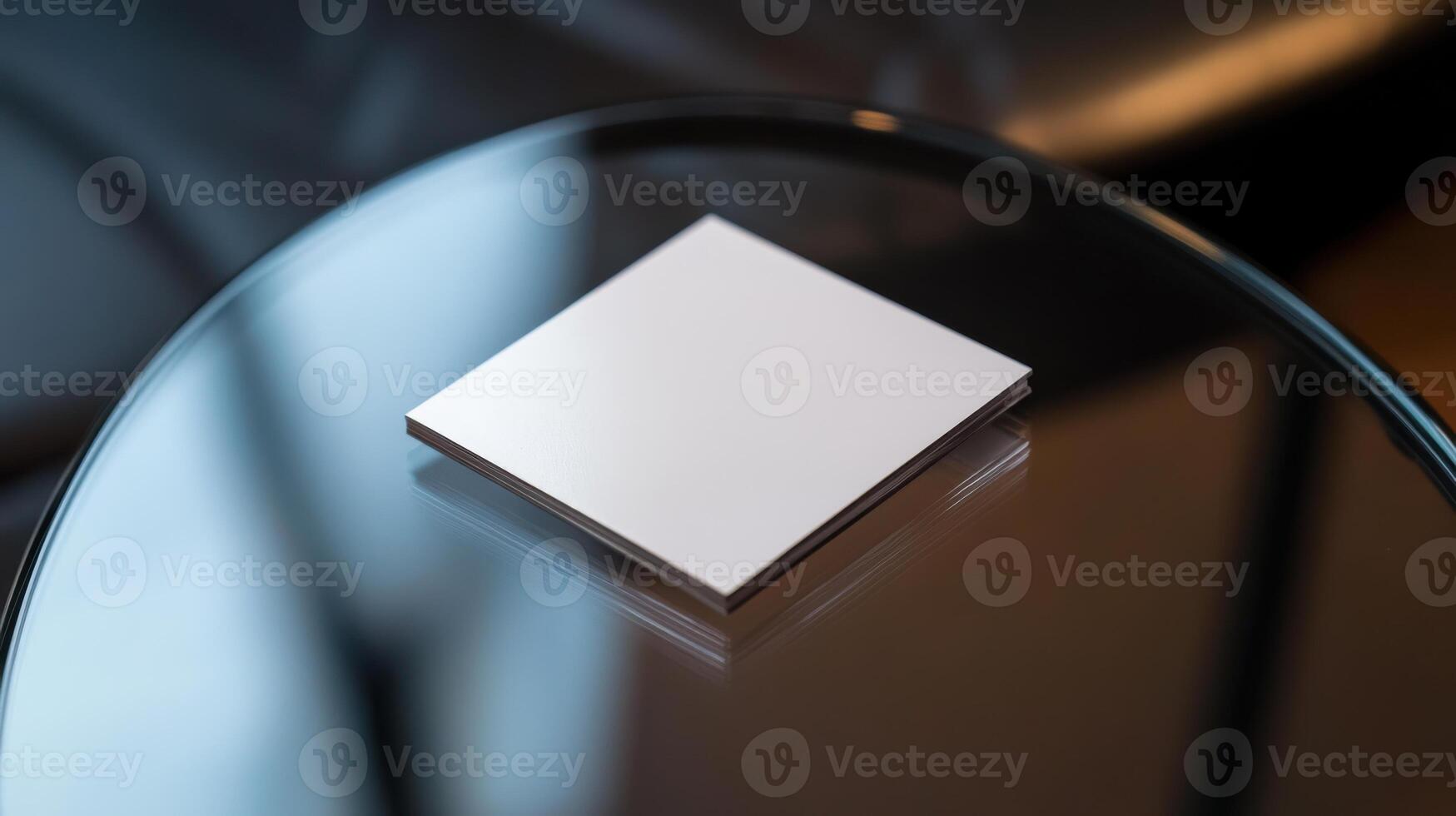 sleek, minimalistic business card on glass table photo