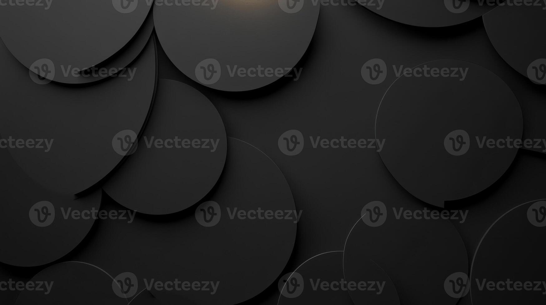 Geometric black circles on dark background create depth photo