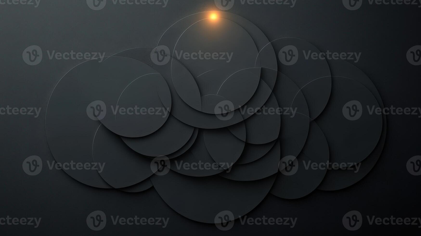 Soft geometric circles on charcoal gray background photo