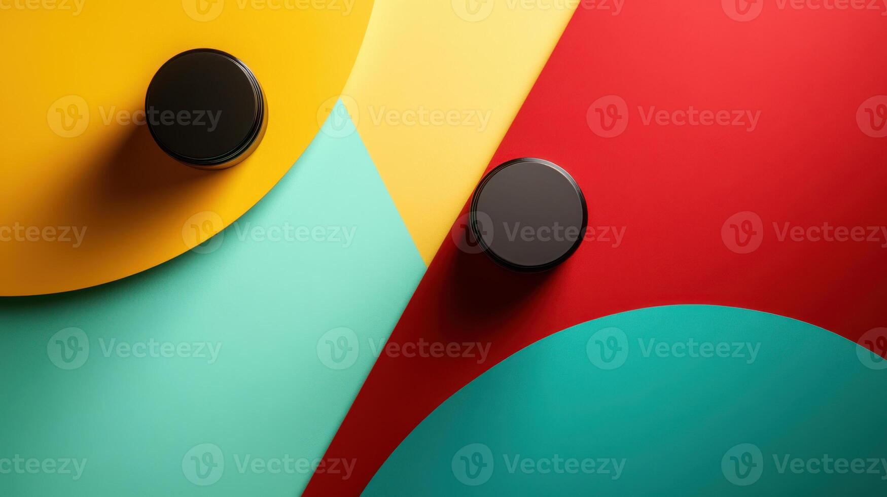Colorful abstract geometric forms with circular elements photo