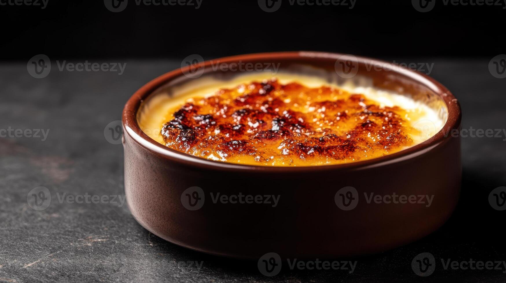 Creamy dessert with caramelized sugar crust, rich and elegant photo