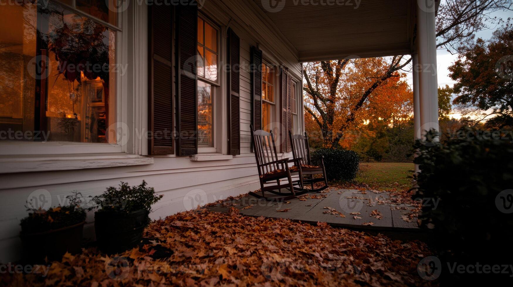 A porch with a rocking chair and a rocking chair photo