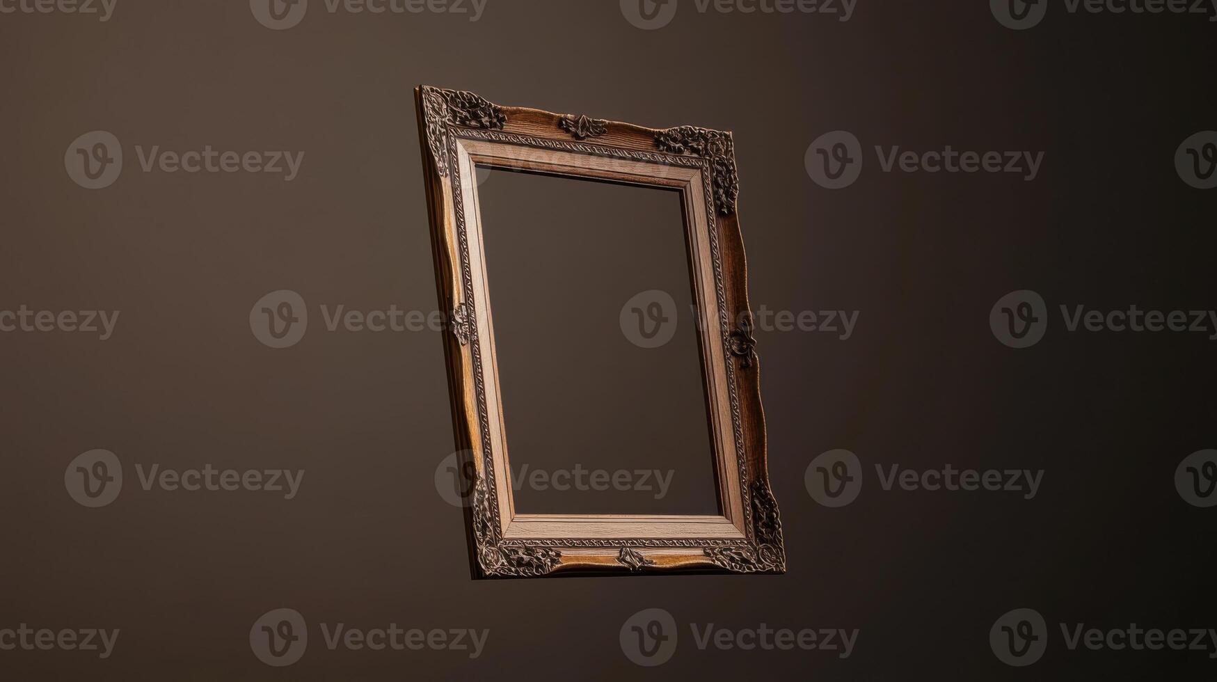 Elegant floating picture frame with ornate design and no image photo