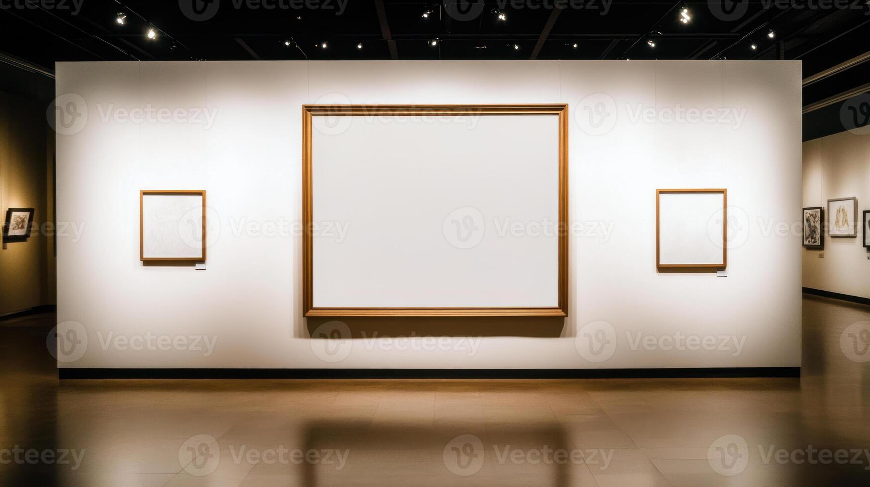 An empty frame is displayed in an art museum photo