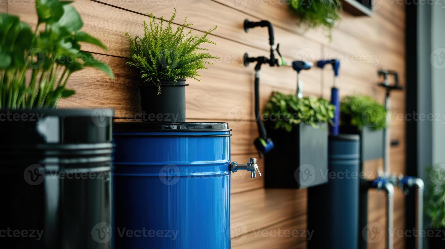 Water saving tools and plants for eco friendly living photo