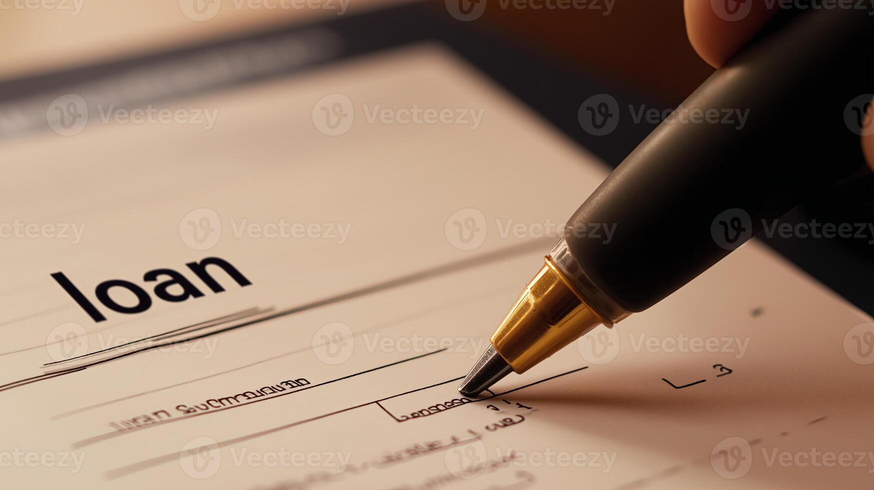 Signing a Loan Application Form with a Pen photo