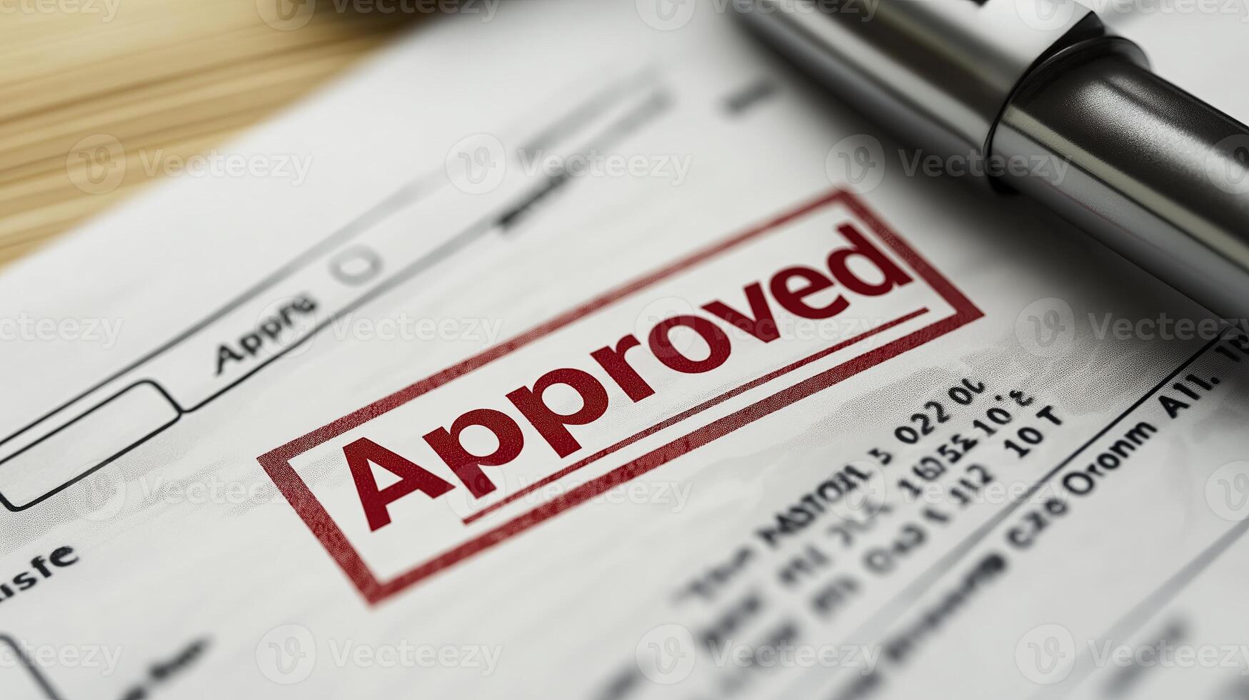 Detailed Image of a Loan Application with Approved Mark photo