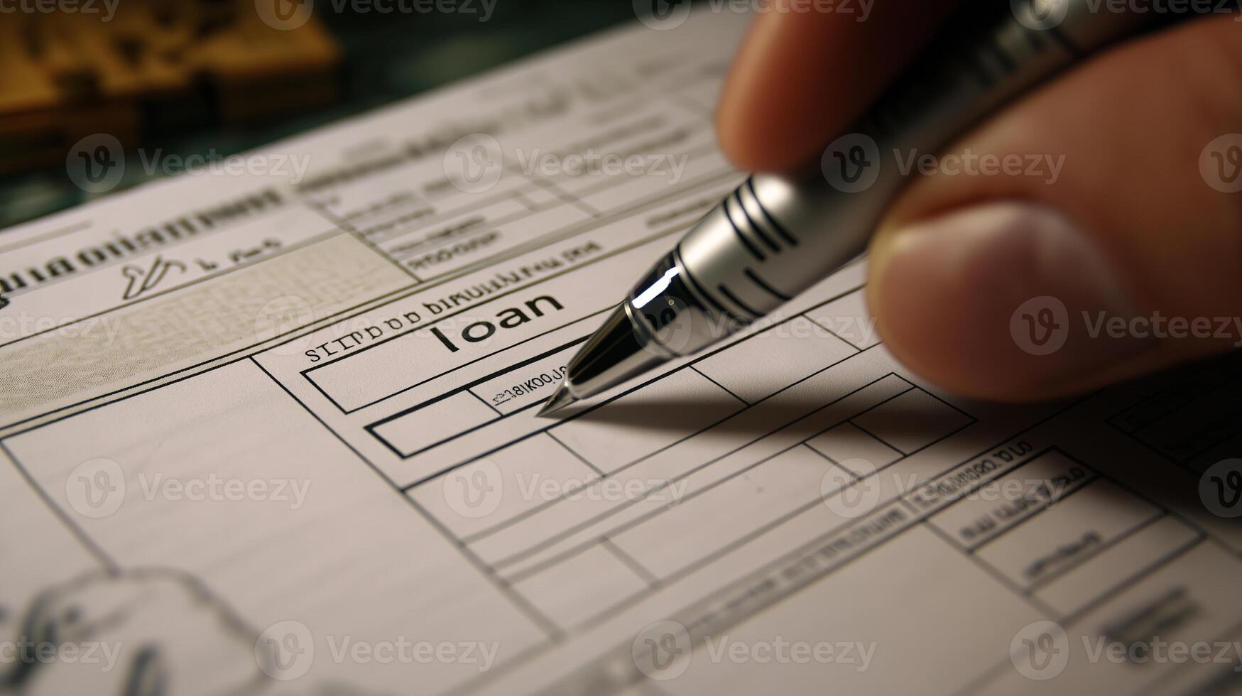 A close-up of a hand signing a student loan application, symbolizing financial aid, higher education, and tuition planning. photo