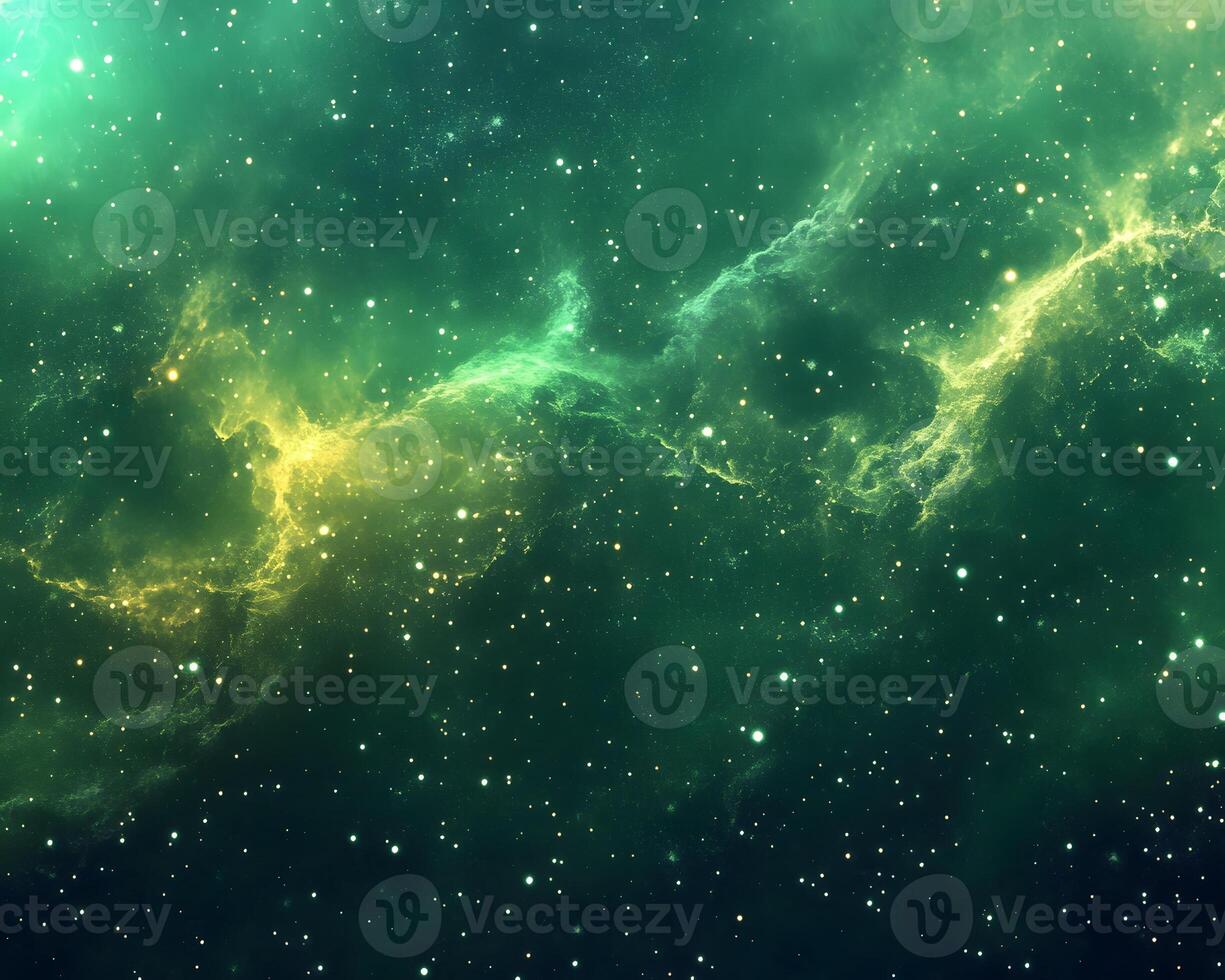 A vibrant depiction of a cosmic scene filled with stars and colorful nebulae. photo