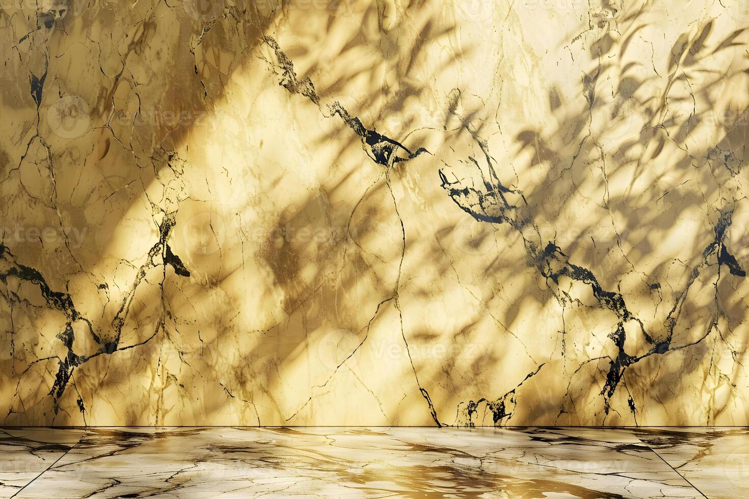 A textured wall with marble patterns and soft shadows, creating an elegant backdrop. photo