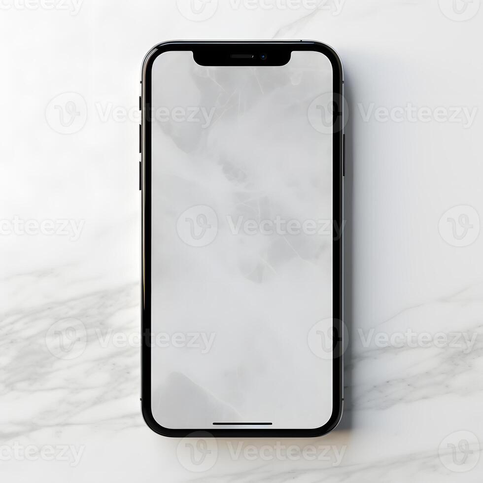 Black Smartphone on Marble Surface photo