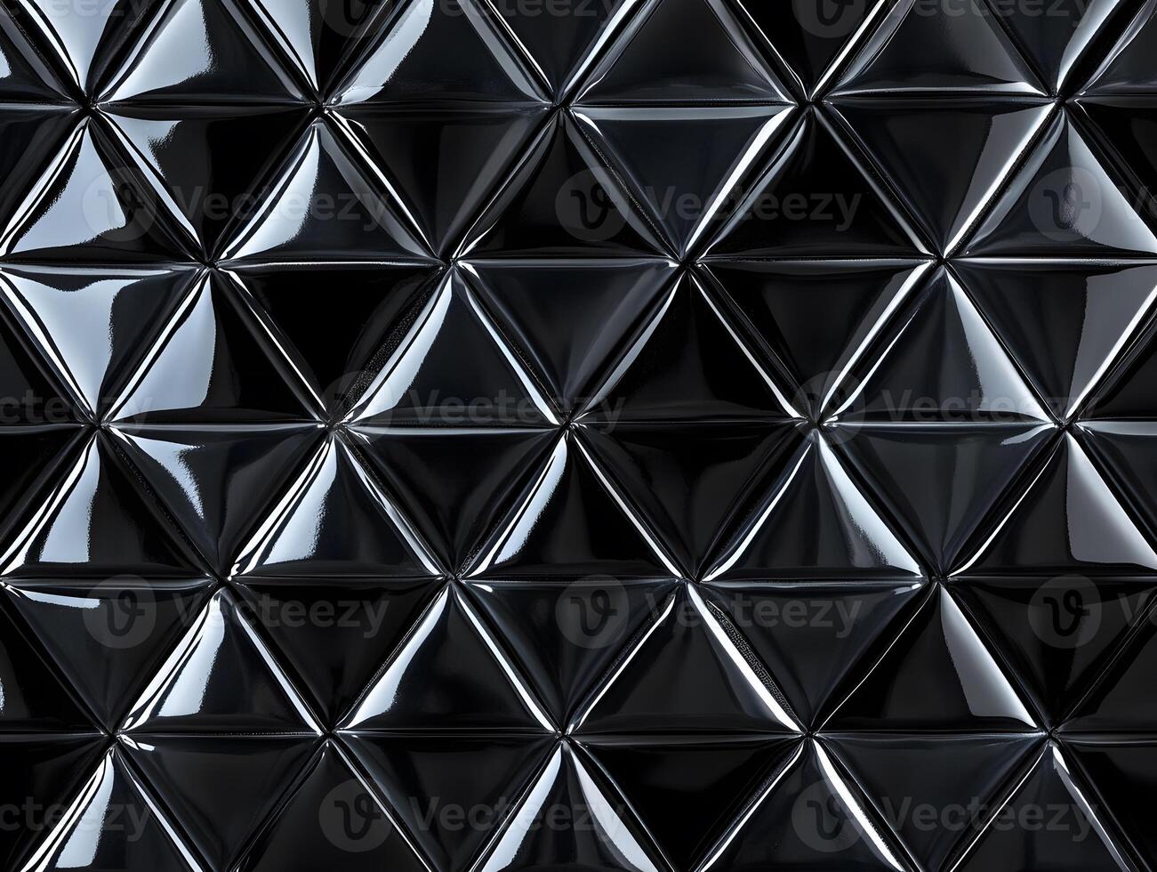 Black High-Gloss Triangular Tile Pattern photo