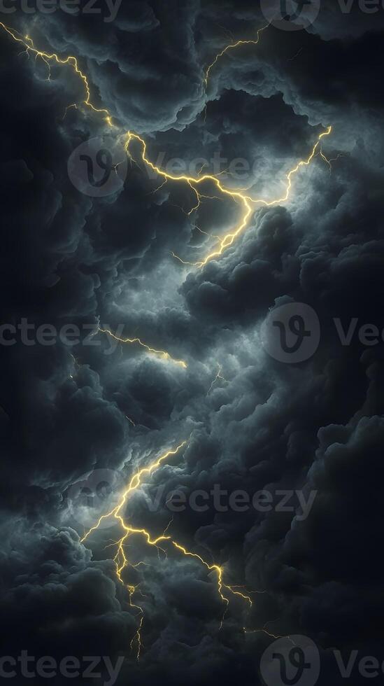 Lightning Strikes within Cumulonimbus Clouds Background photo