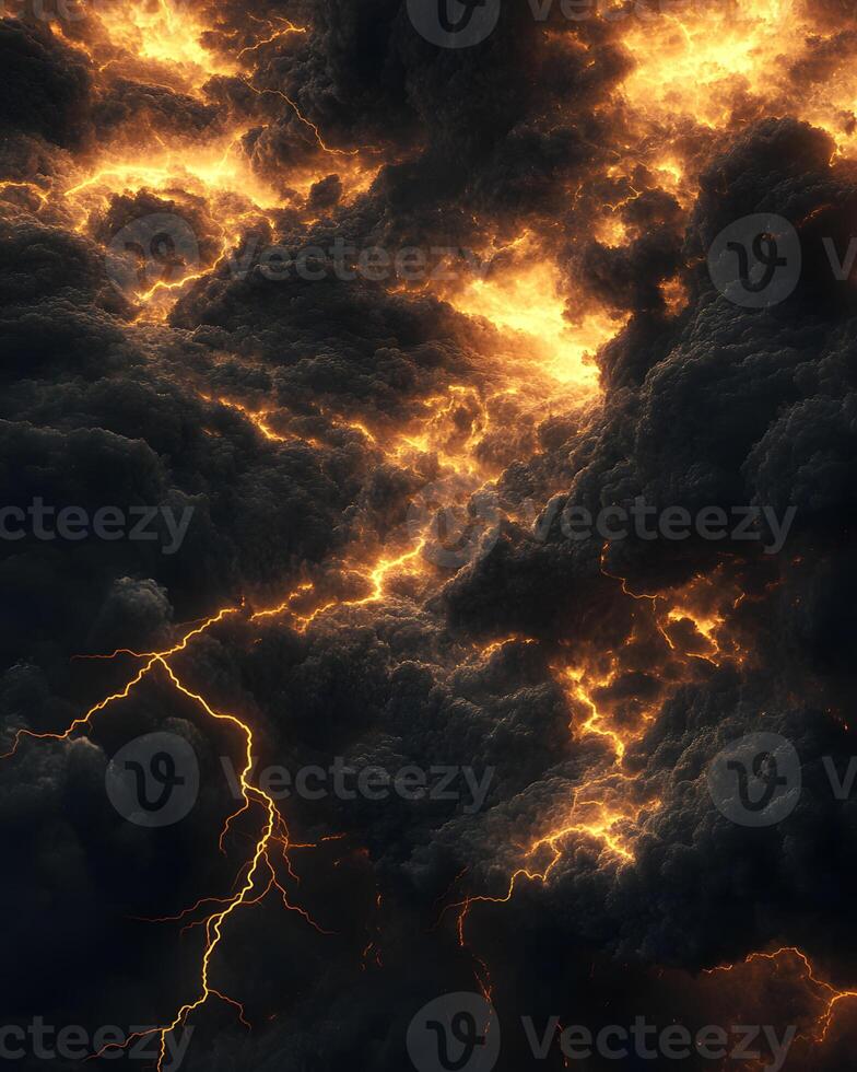 Dark Clouds and Lightning photo