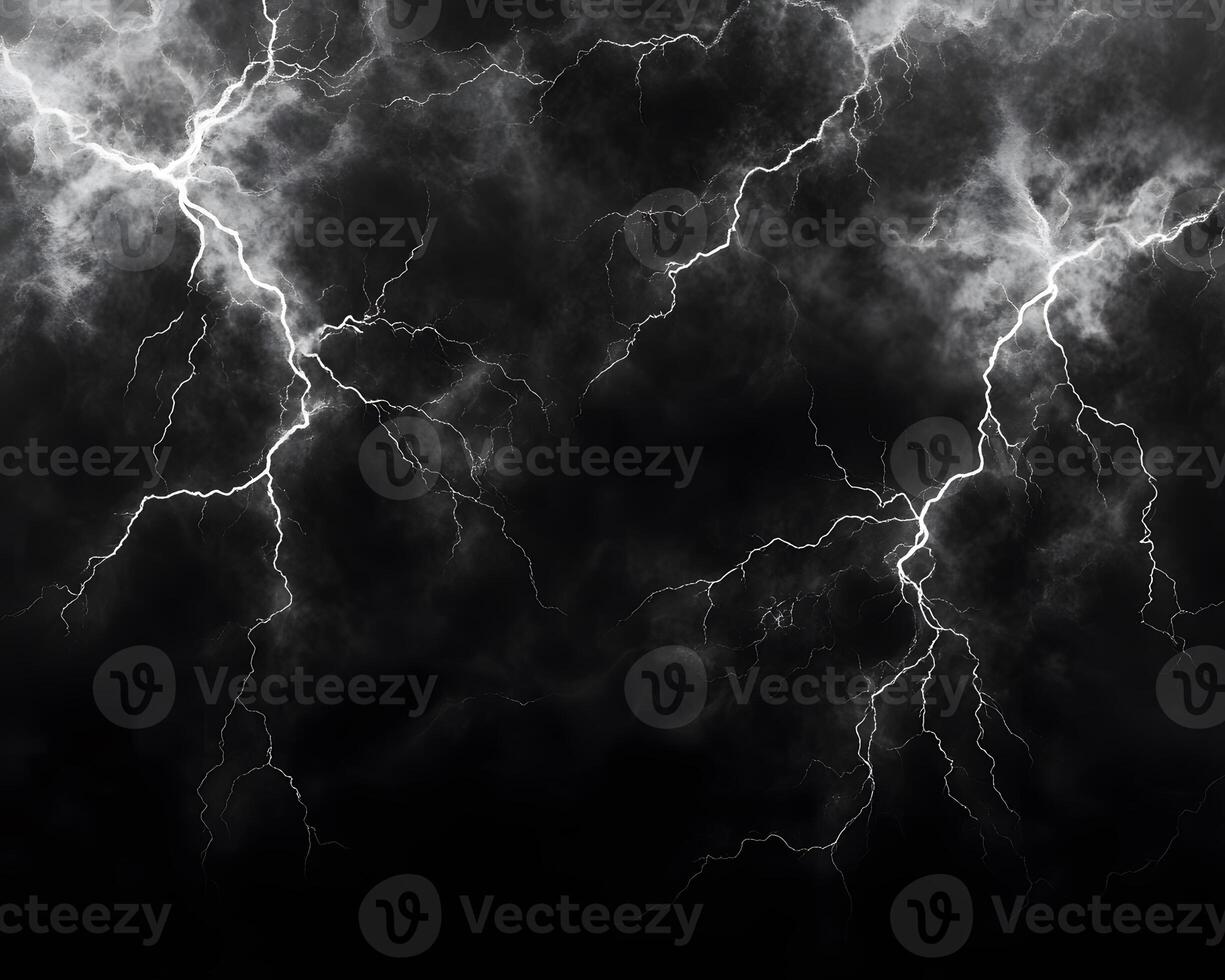 Image of Multiple Lightning Bolts in a Dark Sky photo
