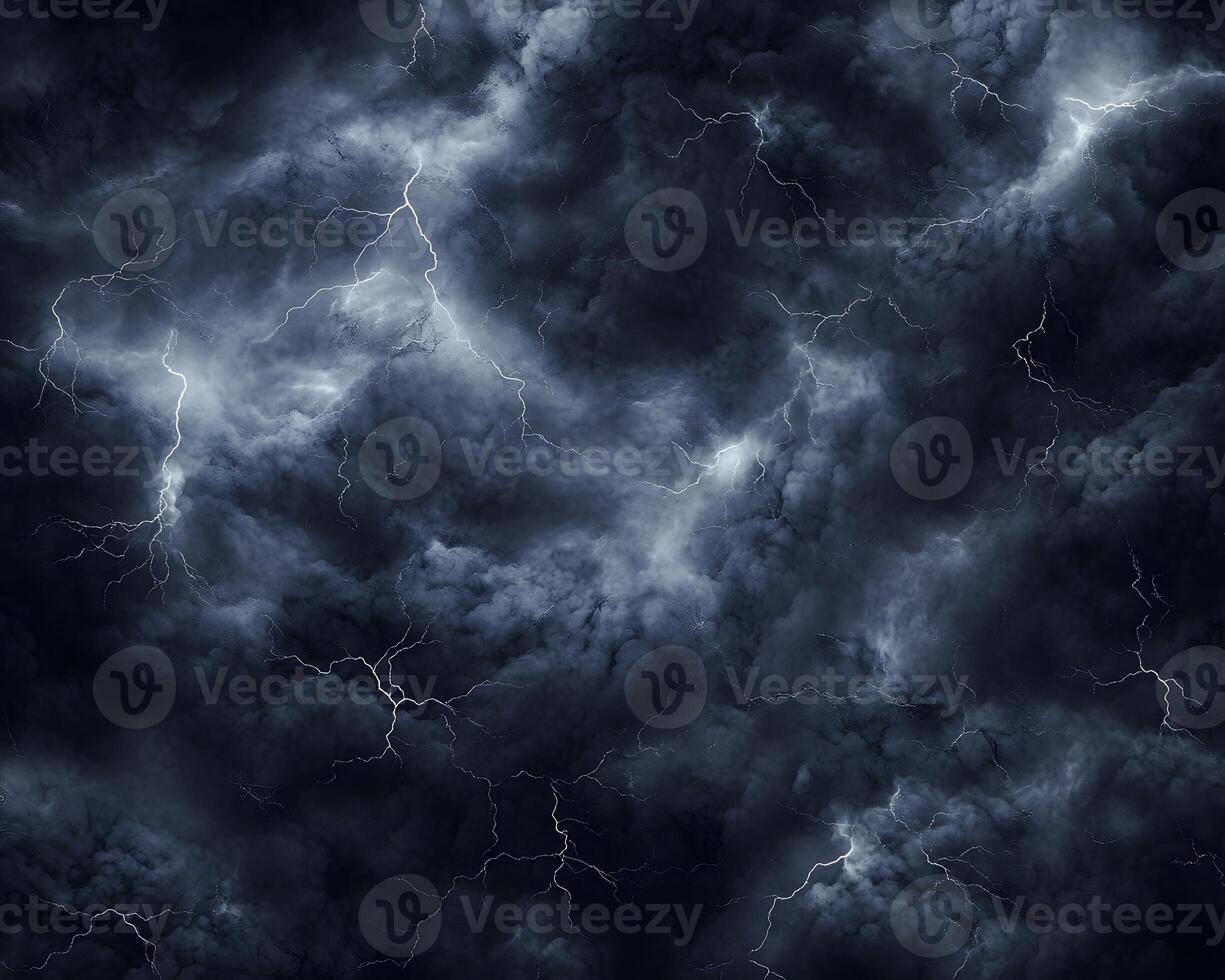 Image of Storm Clouds with Multiple Lightning Bolts photo