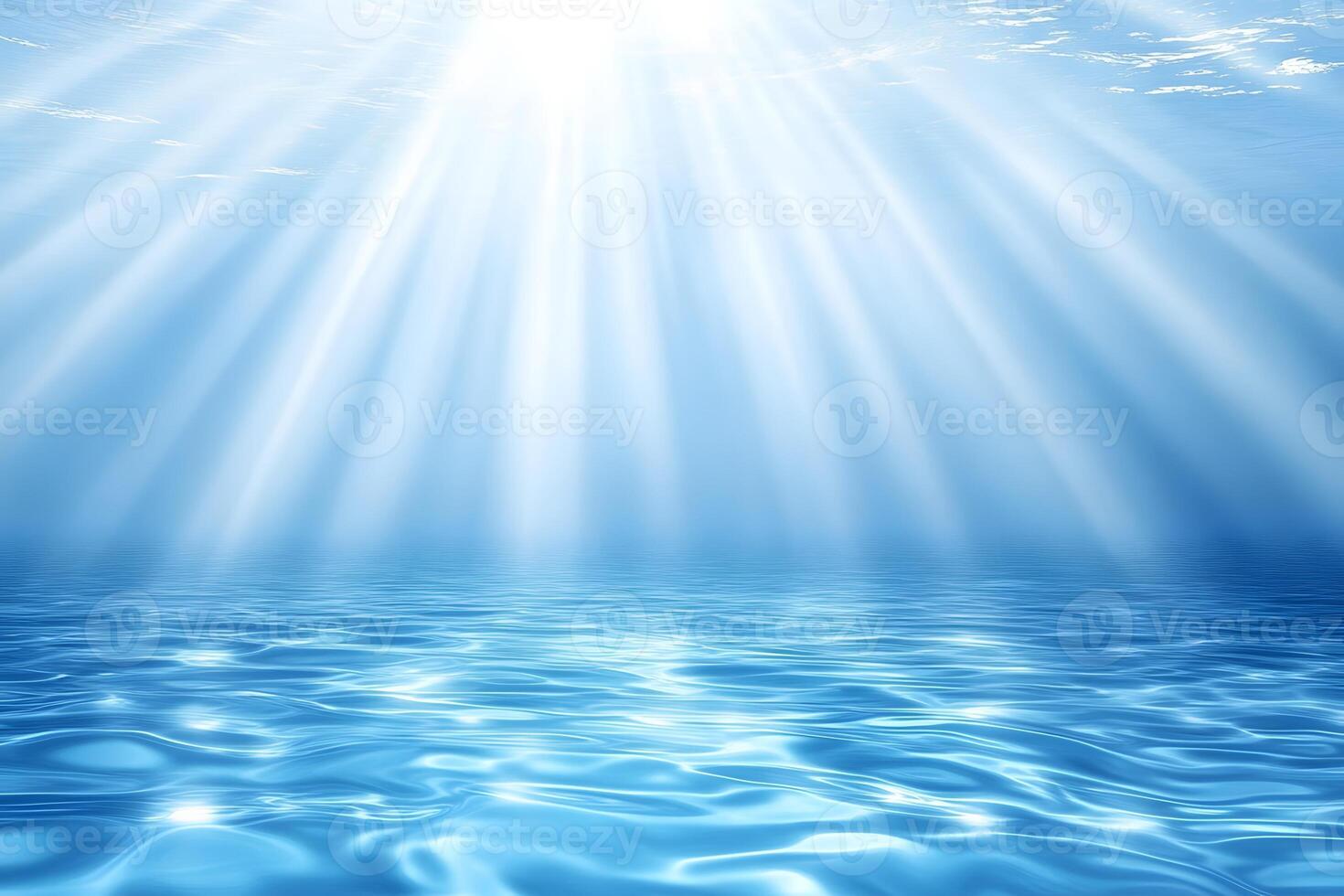 Underwater Sunbeams and Calm Water Surface photo