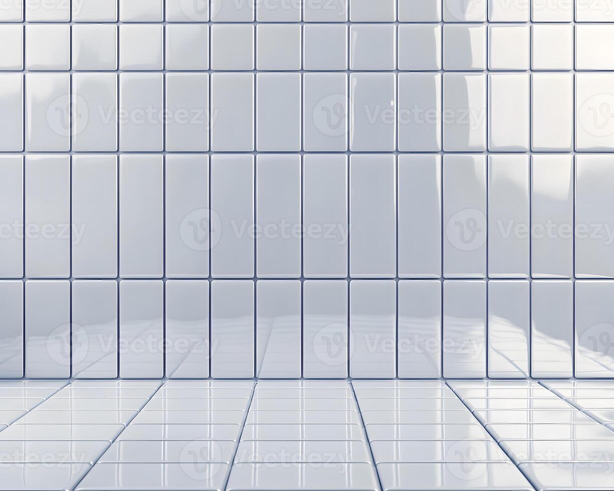 Glossy Rectangular Tile Wall and Floor photo