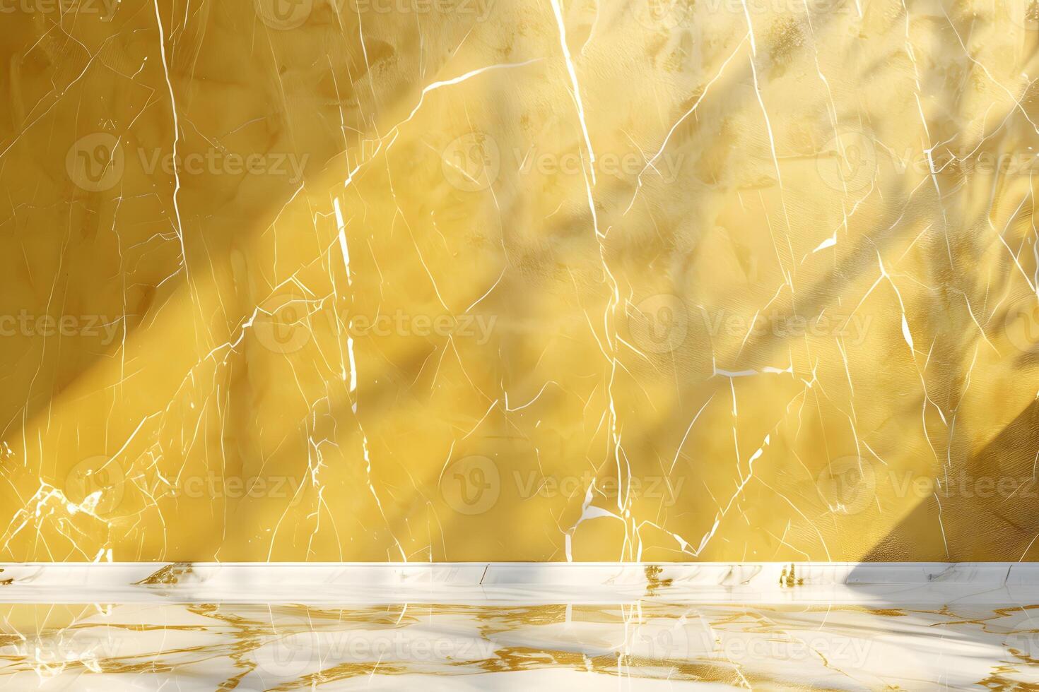 Gold Marble Wall and Floor with Shadow photo