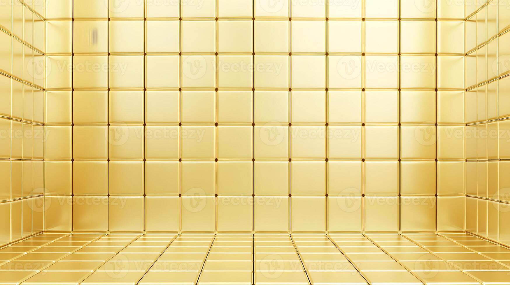 Gold-Tiled Room Interior Rendering photo