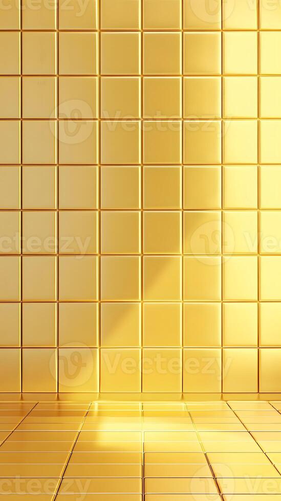 Gold Tile Wall and Floor with Sunlight photo