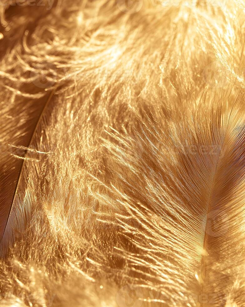 Golden Feathers Close-up photo