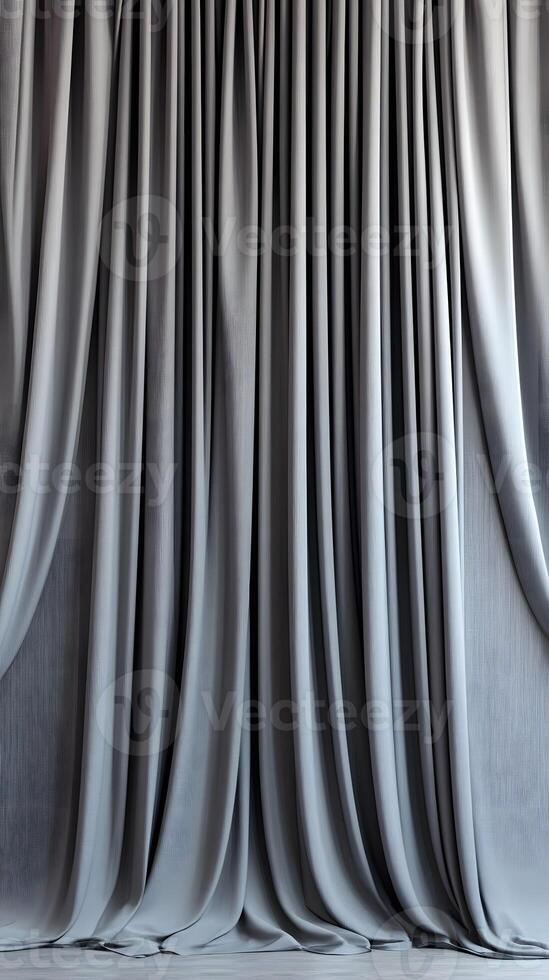 Gray Curtains Against Gray Floor photo