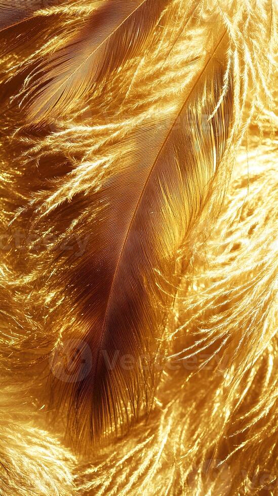 Gold-Toned Feathers Close-up photo