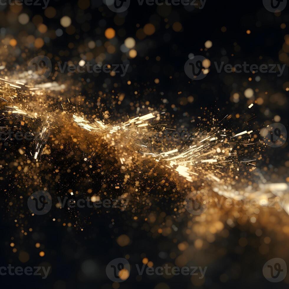 Golden Particle Wave Abstract photo