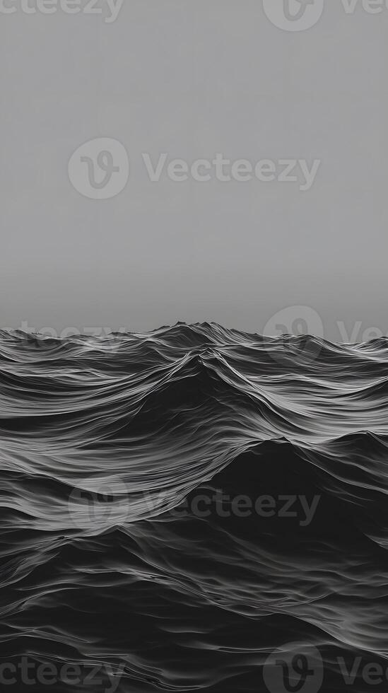 Grayscale Render of Ocean Waves photo