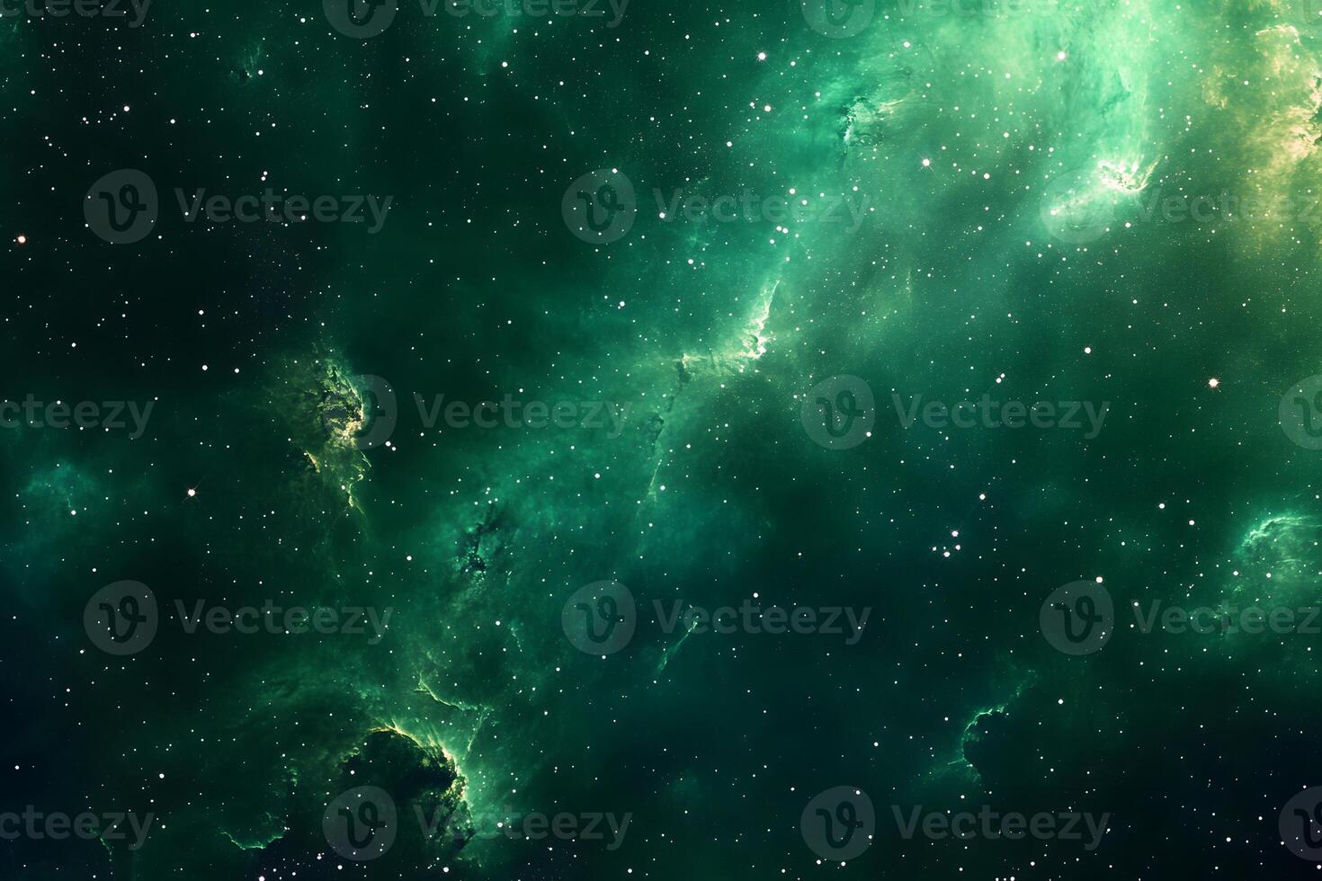 Green Nebula and Starfield photo