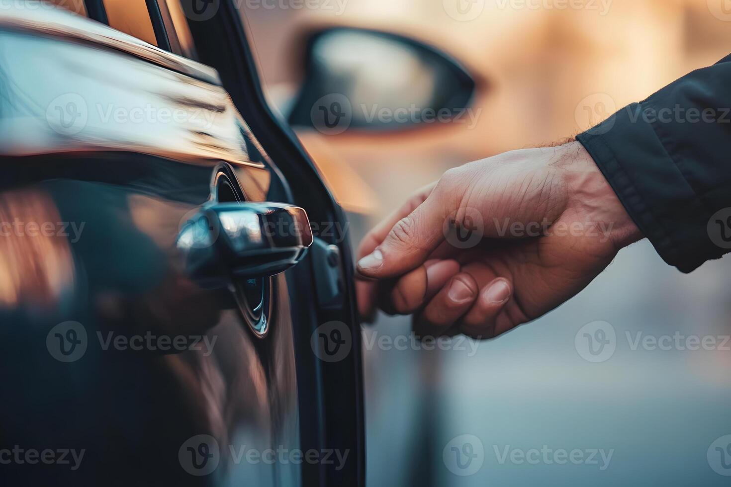 Hand Unlocking Car Door photo