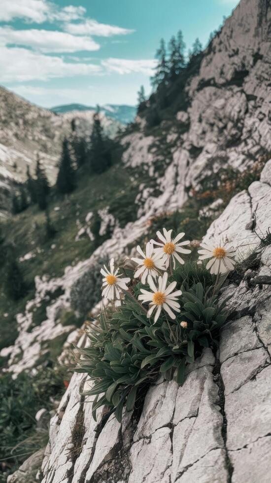 Wild flowers on the mountain photo