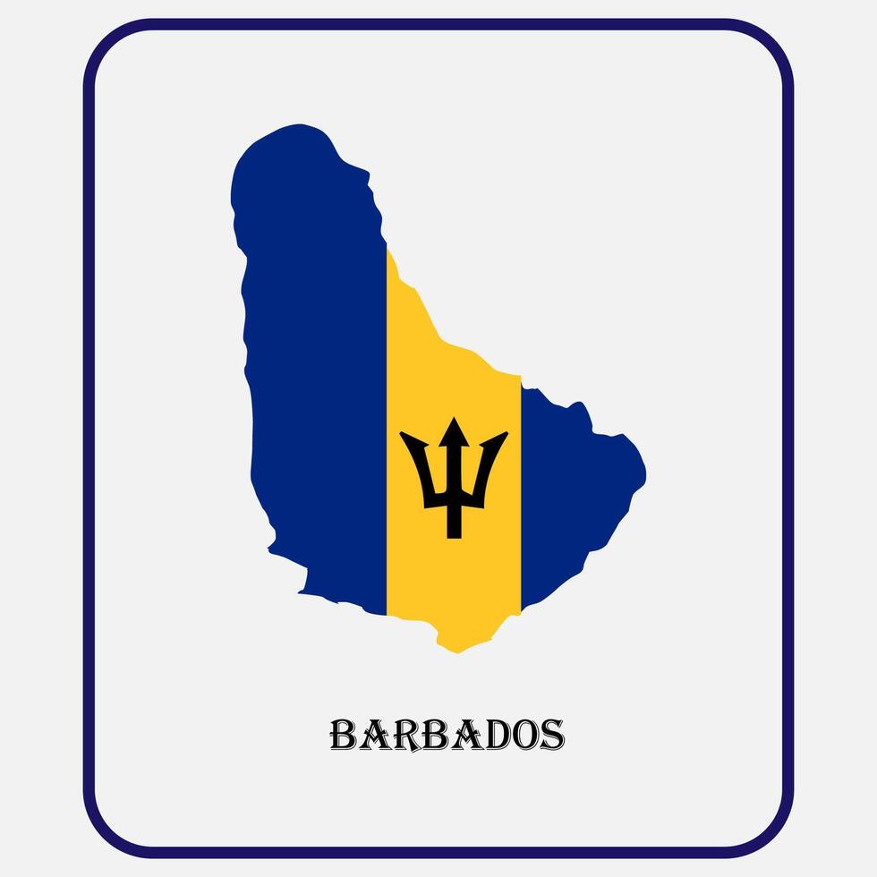 Barbados country map symbol vector