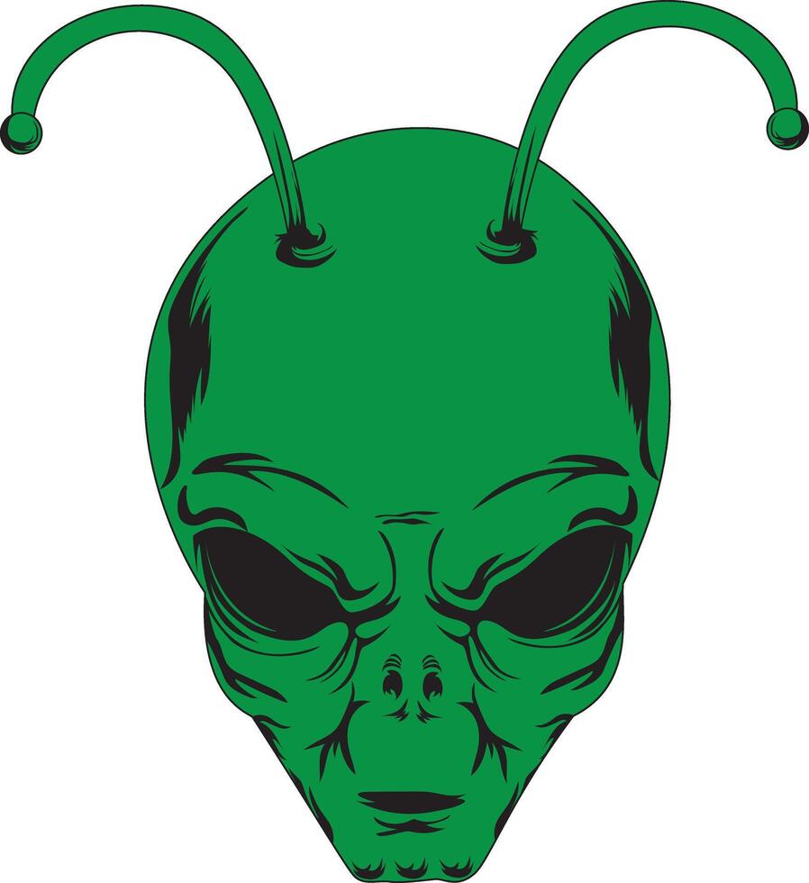 Dangerous Green Alien Face Logo vector