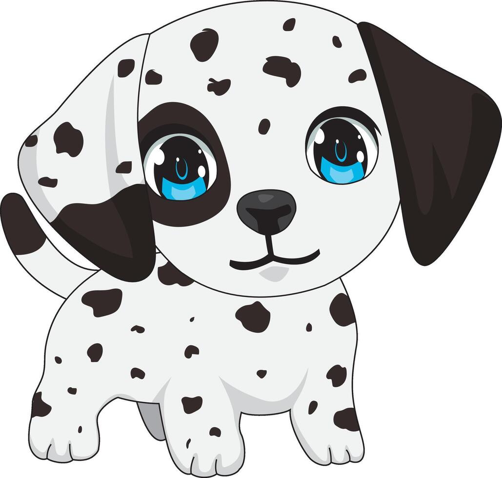 Cute Puppy Dalmatian Dog Illustration vector