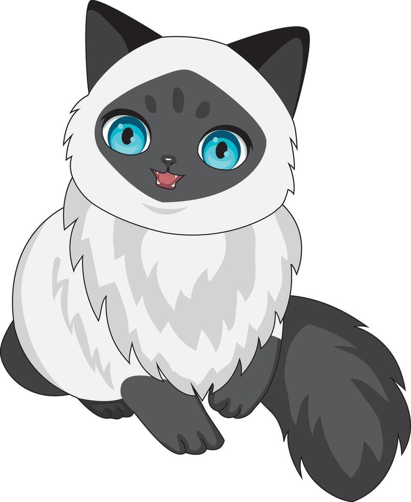 Siamese cat with a smiling face vector