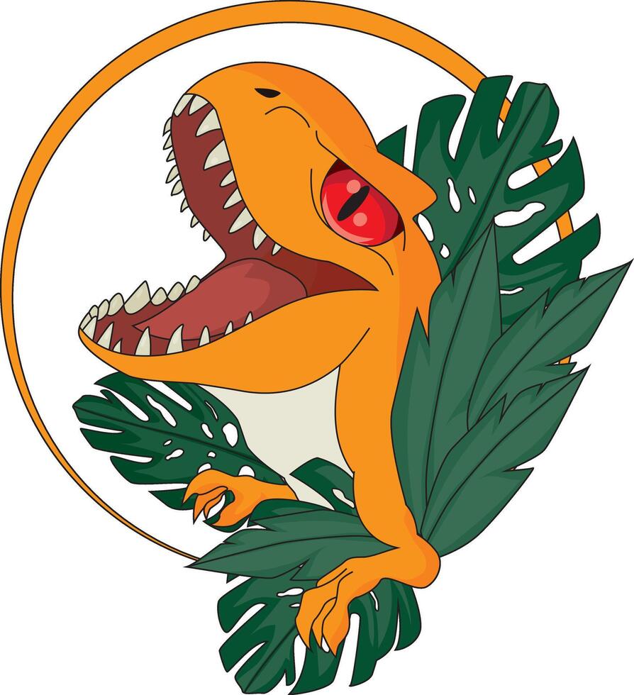 Wild Dinosaur T-Rex Roar Illustration Logo vector