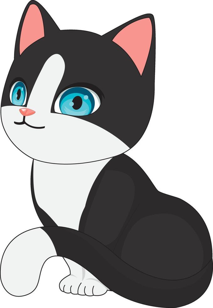 Elegant Black Cat Pose For Camera vector