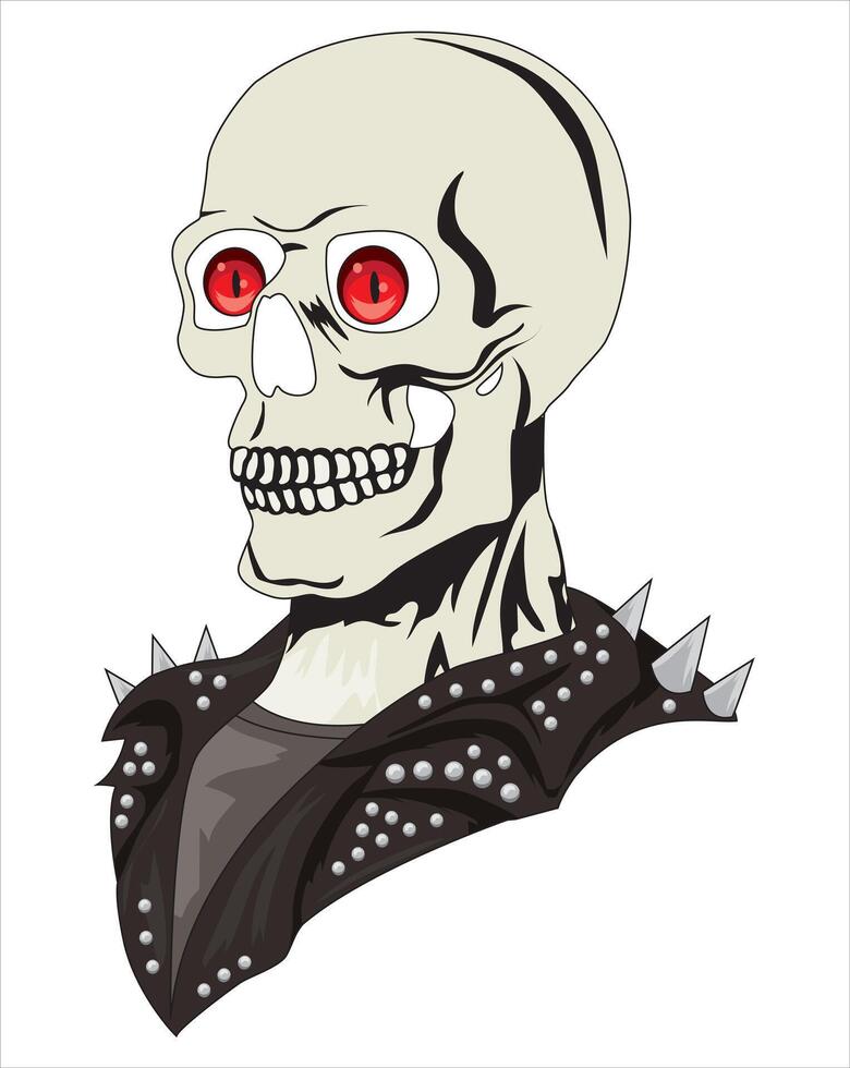 Bad Skeleton Man Rider With Jacket vector
