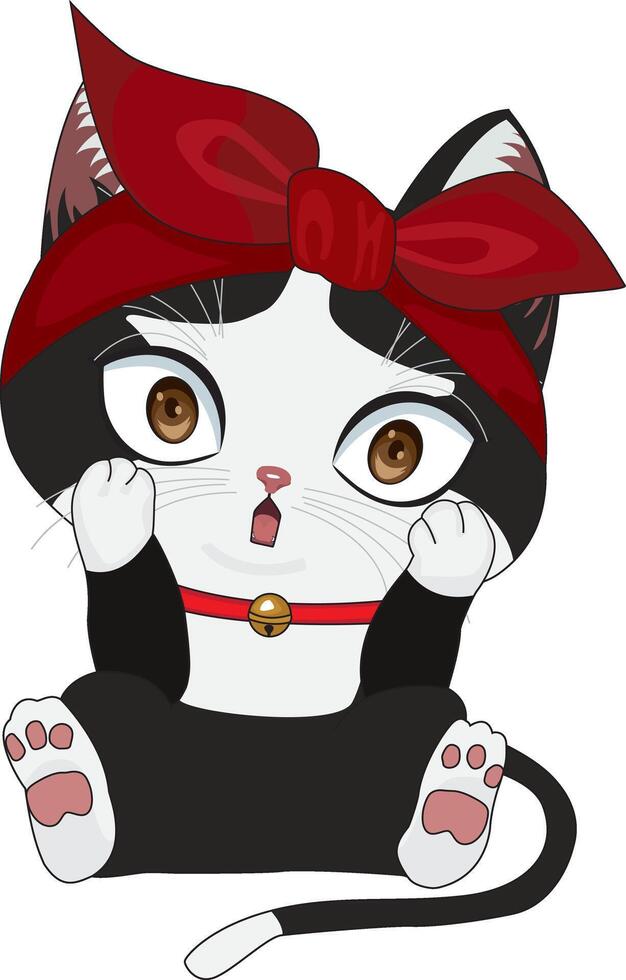Cat Expression Oh My God Chibi Cat Character vector