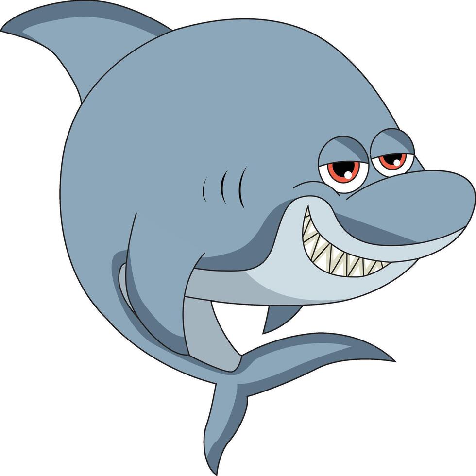 Blue Shark Creepy Smile Animal vector